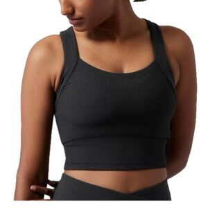 NWT Athleta Horizon Cropped Tank Black size M